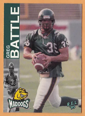 Greg Battle 1995 REL CFL Card #66 Memphis Mad Dogs  Arizona State Sun Devils • $5.43