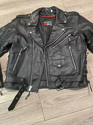 Mens Brando Genuine Leather Jacket Motorcycle Perfecto Black Marlon Biker Jacket • $109.99