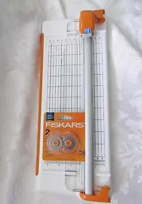 $25 • Buy Fiskars Scrapbook Paper Trimmer Rotary Cutter Swing Arm Blade With 2 NEW BLADES