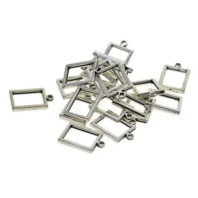 £7.26 • Buy 20x Rectangle Open Back Bezel Tray Pendants Blank Frame For UV Resin Jewelry