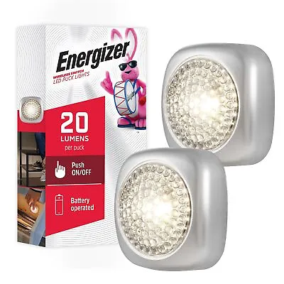 Energizer LED Tap Light 2 Pack Silver Battery Operated Wireless Lights • $8.60