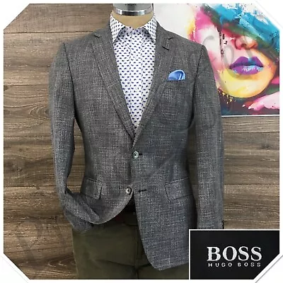 Hugo Boss Mens Blazer Sport Coat Casual Button Jacket Size 38R Wool Suit Hutson5 • $79.95