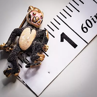 Vintage Tiny Spider Monkey Pin Brooch Made In Korea • $10