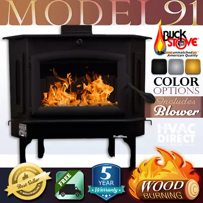 Buck Stove Model 91 Freestanding Wood Burning Stove W/ Blower - Up To 3200 SQFT • $3662.25