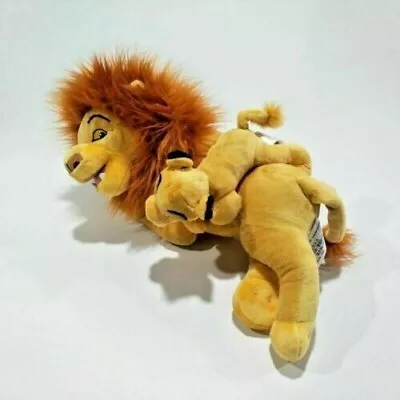 Disney The Lion KIng Adult SIMBA And Dad Mufasa Lying Stuffed Plush Toy 45CM • $29.99