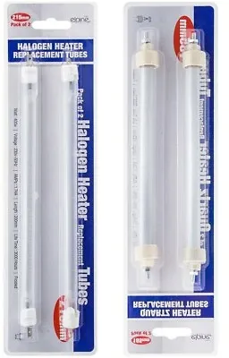 £8.99 • Buy Pack Of 2 QUARTZ HEATER REPLACEMENT TUBES BULBS 400W 185,215MM FROSTED LAMP 