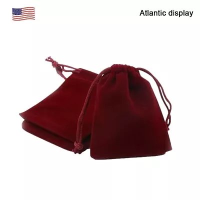 Velvet Gift Bags Drawstring Jewelry Pouches (10 Pack) Red Vine Color • $6