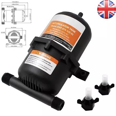 Water Accumulator Tank Marine RV Pressurized Tank Water Pump 0.75L UK • £26.99