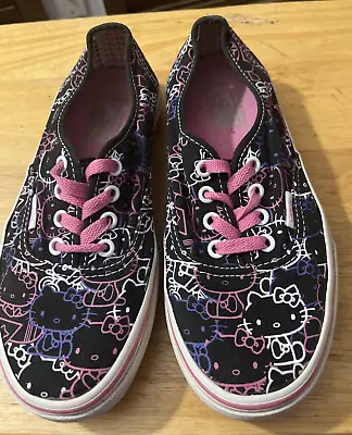 Hello Kitty Vans Black Sneakers Womens 7 Mens 5.5 • $24.99