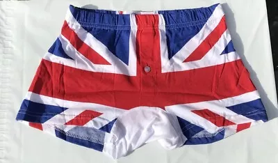 £9.99 • Buy Mens 2 Pair Boxer Shorts In Union Jack Pattern Sizes S.M.L