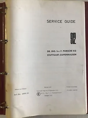 Original 1966 Service Guide For The Porsche 912 Engine Real Rare  • $425