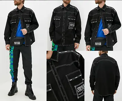 Versace Jeans Couture Unisex Denim Shirt Jacket Logo Blouson Hemd Bnwt Xxl • $321.08