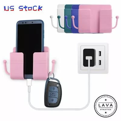 $6.29 • Buy Wall Mounted Mobile Phone Holder Charging Stand Rack Shelf Self Adhesive Bracket
