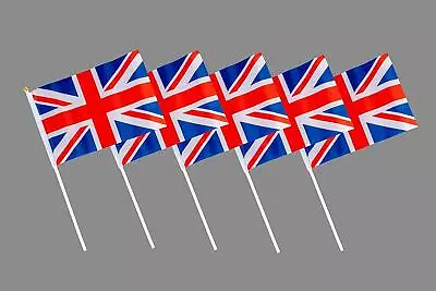 Union Jack Hand Flags Sports Events Great Britain Royal Street Party Decor 12Pcs • £3.55