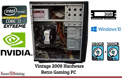 Custom Retro PC Eng Sample Intel I7 Extreme 965 3GB RAM 280+300GB HDD Windows 10 • £179.99