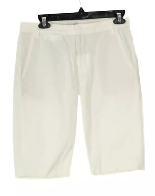 Vince Women’s Shorts 4 White Bermuda Pockets Cotton Stretch Knit • $15.99