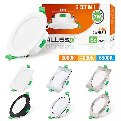 68mm LED Recessed Ceiling Light 7W Ultra Slim Dimmable Downlight Flat Panel Spot • £32.98