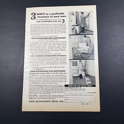 1969 Print Ad Von Schrader MFG Deterger Wall Upholstery Rug • $14.39