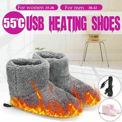 £11.95 • Buy Winter USB Warmer Foot Shoe Plush Warm Electric Slipper Feet Warming Shoe Boot