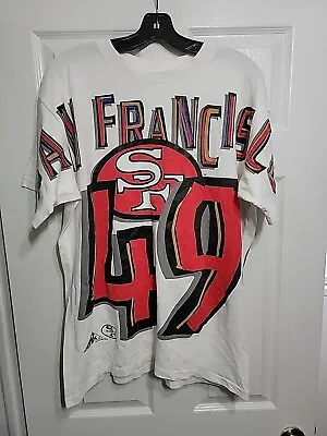 Vintage San Francisco 49ers T Shirt Single Stitch Made In USA Graphic Tee • $39.99