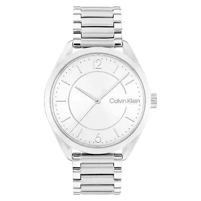 Calvin Klein Stainless Steel Silver White Dial Women's Watch - 25200190 • $224