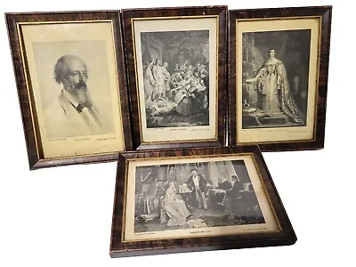 Set 4 Antique Wood Framed 19th Cen Prints Queen Victoria Taking The Oath & More • $27