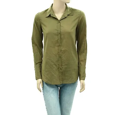 £23.98 • Buy Nili Lotan Cotton Voile NL Buttondown Shirt Blouse Top Solid Collared XS 258253