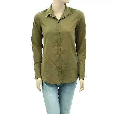 £23.98 • Buy Nili Lotan Cotton Voile NL Buttondown Shirt Blouse Top Solid Collared XS 258253