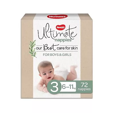 Huggies Ultimate Nappies For Boys And Girls Size 3 (6-11kg) 72 Count • $43.97