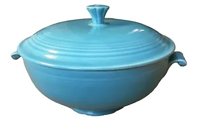 Vintage Aqua Blue  Fiesta  Covered Casserole & Lid Fiestaware H11 • $125