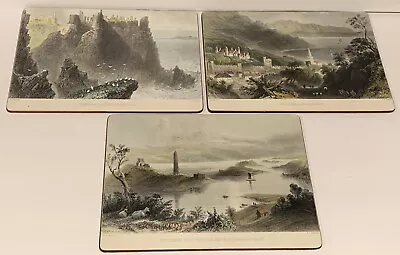 3 Vintage Colored W.H. Bartlett Fine Arts Placemats • $25