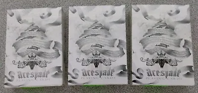 (3) 2010 Arcane White Deck  AceSpade  Ellusionist Gaff Card Deck-Magic Trick • $22