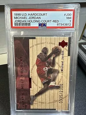 1998 Upper Deck Hardcourt Holding Court Red Michael Jordan Bulls HOF /2300 PSA 7 • $73.10