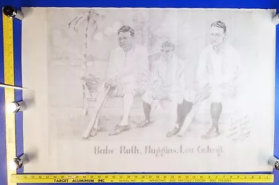 BABE RUTH Miller HUGGINS Lou GEHRIG Training Camp Drawing By HARRY CRADEN • $449