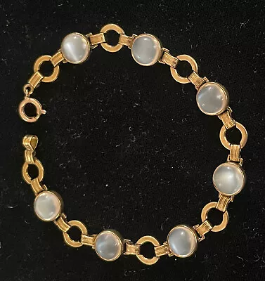 Vintage 14K Yellow Gold Moonstone Bracelet • $1215