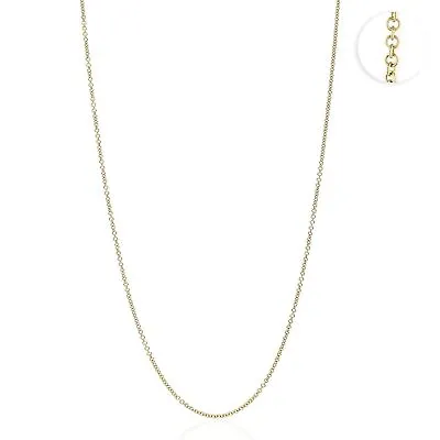 Solid 18K Yellow Gold Cable 1mm  Chain Necklace 16  18  20  • $176