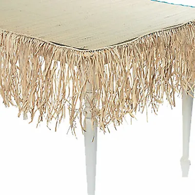 $29.97 • Buy 24-FT REAL RAFFIA FRINGE GARLAND Tiki Bar Grass Thatch Tropical Luau Decoration