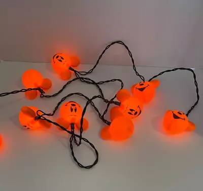 DISNEY PARKS MICKEY MOUSE String Of Halloween Pumpkin Lights. Set Of 10-NWOT • $22.99