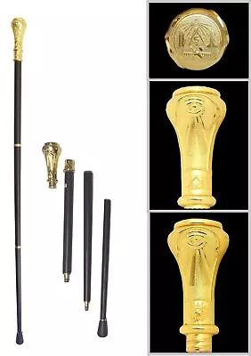 Classy Freemason Walking Stick Cane With Engraved Masonic Symbols On Handle • $54.81