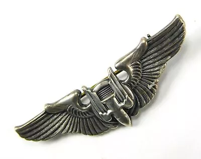 US WW2 Vintage Old Sterling Silver Pilot Bomber Small Badge Pin Wings • $75