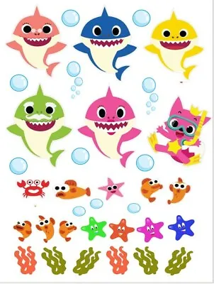 Edible Icing Sheet Baby Shark Images Cake Decorating Pack • £5.99