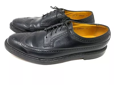 $94.95 • Buy Vintage FLORSHEIM Imperial Longwing Black Sz 12 C V-Cleat 5 Nail Sole Oxfords