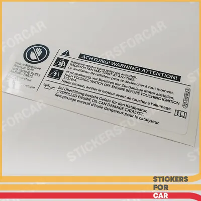 VW Sticker Overfilled Engine Oil Can Damage Catalyst - 701010002A  • $8.50