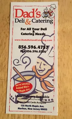 Dad’s Deli Delicatessen Catering Maple Avenue Marlton New Jersey Menu Ephemera • $14.99