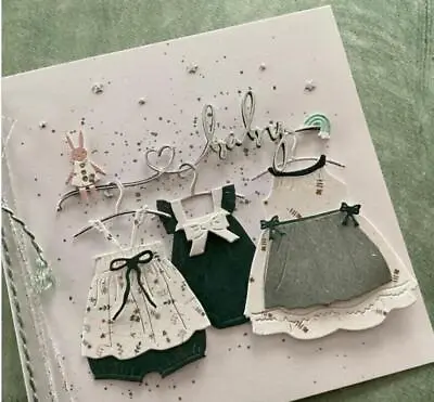 Baby Apron Dress Skirt Hanger Metal Cutting Die Scrapbook Embossing Template  • £5.45