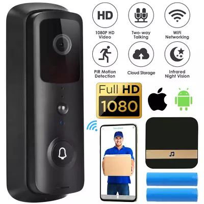 1080P Wireless Door Bell Camera With Chime WiFi Ring Doorbell Security Camera HD • $59.48