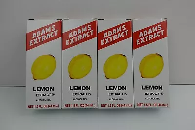 Lot Of 4 Adams Lemon Extract 1.5oz Bottles New Sealed Best By 2/1/2027 • $9.99