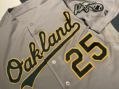 OAKLAND ATHLETICS #25 Majestic Cool Base Authentic Spring Training Jersey Sz. 46 • $79.99