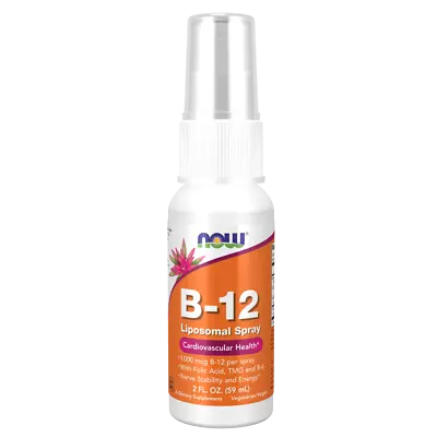 Now Vitamin B-12 Liposomal Spray 60ml Cardiovascular Health With Folic Ac • $30.95