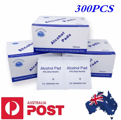 300PCS Medi Alcohol Pad Wipes Swabs 75% Ethyl Medical Skin Swab Prep Pads AU • $17.94